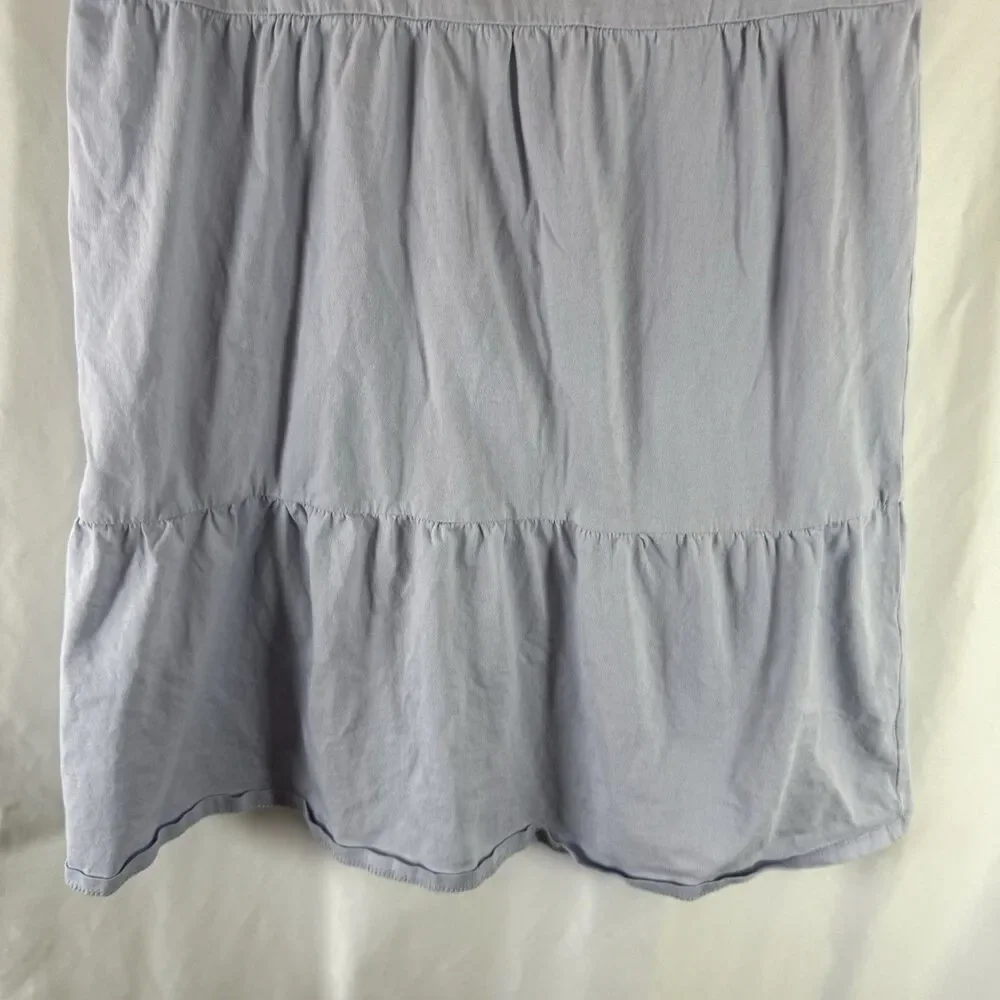 J. Crew Mini Dress Women's Small Light Blue Short Sleeve Tiered Round Neck